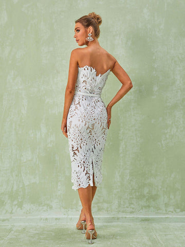 Despina White Lace Midi Dress Despina White Lace Midi Dress
