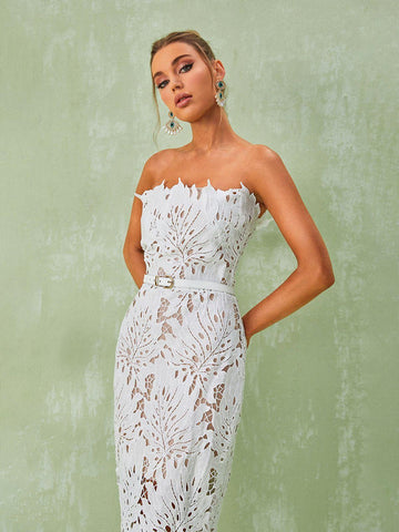 Despina White Lace Midi Dress Despina White Lace Midi Dress