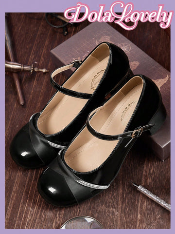 Original Lolita Rhinestone Decor Black High Heels Original Lolita Rhinestone Decor Black High Heels