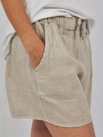 Drawstring Waist Slant Pocket Shorts Drawstring Waist Slant Pocket Shorts