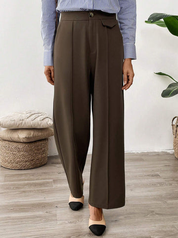 EMERY ROSE Brown Professional Clothes Teacher's Trousers Women Clothes Women's Trousers EMERY ROSE Brown Professional Clothes Teacher's Trousers Women Clothes Women's Trousers