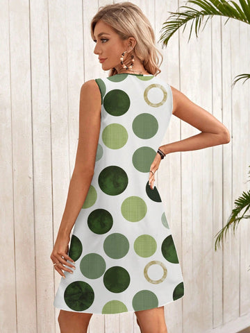 EMERY ROSE Casual Minimalist Round Neck Sleeveless Loose Fit Mini Dress For Women, Suitable For Summer EMERY ROSE Casual Minimalist Round Neck Sleeveless Loose Fit Mini Dress For Women, Suitable For Summer