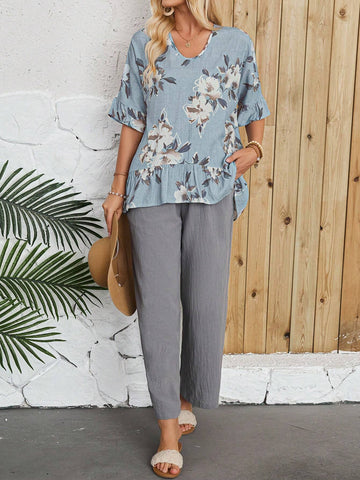 EMERY ROSE Emery Rose Summer Outfits Set Women Two Piece Sets Teacher Outfits EMERY ROSE Emery Rose Summer Outfits Set Women Two Piece Sets Teacher Outfits