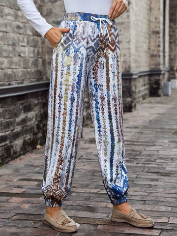 EMERY ROSE Graphic Print Drawstring Waist Slant Pocket Sweatpants EMERY ROSE Graphic Print Drawstring Waist Slant Pocket Sweatpants