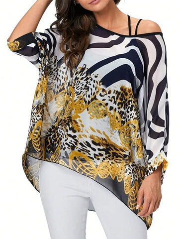 EMERY ROSE Women Chiffon Floral Batwing Sleeve Drawstring Waist Cover Up Casual Shirt Vacation Tops EMERY ROSE Women Chiffon Floral Batwing Sleeve Drawstring Waist Cover Up Casual Shirt Vacation Tops