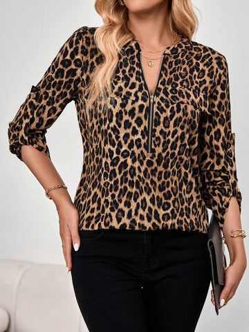 EMERY ROSE Women Leopard Print Blouses, Button Up Shirts, Animal Print Fall Clothes Outfits EMERY ROSE Women Leopard Print Blouses, Button Up Shirts, Animal Print Fall Clothes Outfits