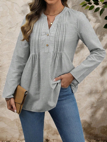 EMERY ROSE Women Long Sleeve Blouses, White Button Up Shirts, Fall/Winter Casual Apparel EMERY ROSE Women Long Sleeve Blouses, White Button Up Shirts, Fall/Winter Casual Apparel