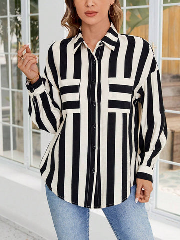 EMERY ROSE Women's Button-Up Long Sleeve Allover Print Fashion Charm Blouse EMERY ROSE Women's Button-Up Long Sleeve Allover Print Fashion Charm Blouse