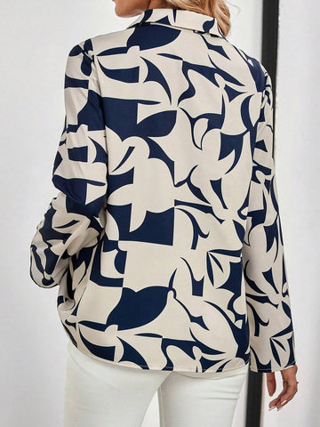 EMERY ROSE Women's Casual Random Print Blouse, Fall EMERY ROSE Women's Casual Random Print Blouse, Fall