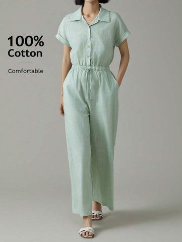 EMERY ROSE Women's Casual Solid Color Drawstring Romper, Summer Bodysuits For Women Jumpsuits For Woman EMERY ROSE Women's Casual Solid Color Drawstring Romper, Summer Bodysuits For Women Jumpsuits For Woman