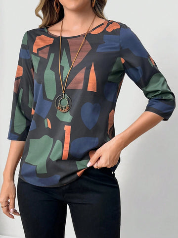 EMERY ROSE Women's Crew Neck Basic Shirt, Casual Fall Outfits For Work EMERY ROSE Women's Crew Neck Basic Shirt, Casual Fall Outfits For Work