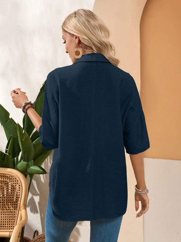 EMERY ROSE Women's Floral Embroidery Casual Linen Summer Blouse EMERY ROSE Women's Floral Embroidery Casual Linen Summer Blouse