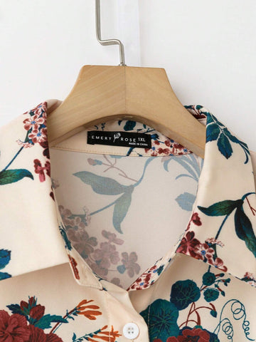 EMERY ROSE Women's Floral Print Long Sleeve Elegant Country Style Blouse, Autumn EMERY ROSE Women's Floral Print Long Sleeve Elegant Country Style Blouse, Autumn