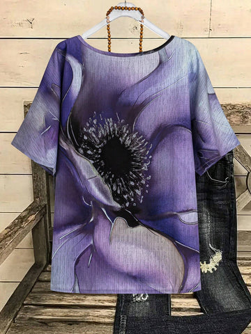 EMERY ROSE Women's Random Printed Simple Daily Shirt Summer Women Blouses EMERY ROSE Women's Random Printed Simple Daily Shirt Summer Women Blouses