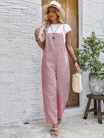 EMERY ROSE Women's Stripe Printed Pocket Spaghetti Strap Jumpsuit, Summer EMERY ROSE Women's Stripe Printed Pocket Spaghetti Strap Jumpsuit, Summer