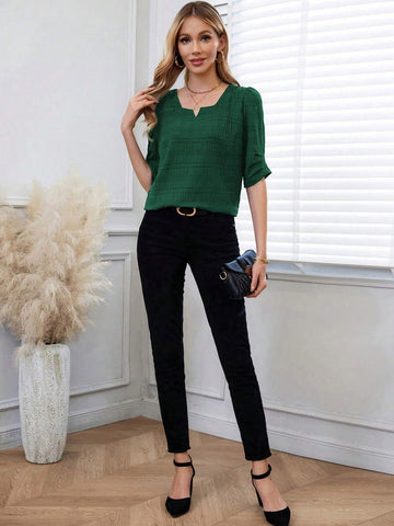 EMERY ROSE Women's Summer Casual Textured Puff Sleeve Blouse EMERY ROSE Women's Summer Casual Textured Puff Sleeve Blouse