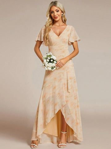EVER-PRETTY Butterfly Sleeve Wrap Hem Chiffon Formal Bridesmaid Dress EVER-PRETTY Butterfly Sleeve Wrap Hem Chiffon Formal Bridesmaid Dress