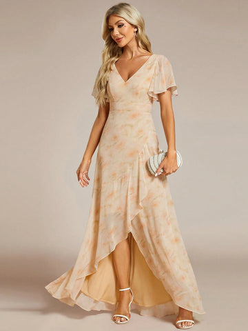 EVER-PRETTY Butterfly Sleeve Wrap Hem Chiffon Formal Bridesmaid Dress EVER-PRETTY Butterfly Sleeve Wrap Hem Chiffon Formal Bridesmaid Dress