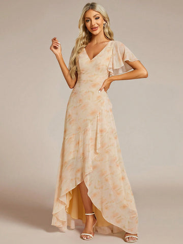 EVER-PRETTY Butterfly Sleeve Wrap Hem Chiffon Formal Bridesmaid Dress EVER-PRETTY Butterfly Sleeve Wrap Hem Chiffon Formal Bridesmaid Dress