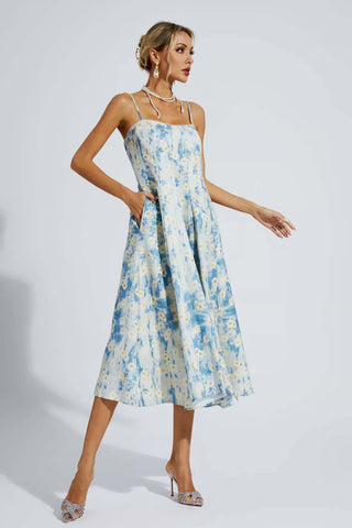 Edith Blue Floral Slip Maxi Dress Edith Blue Floral Slip Maxi Dress