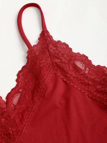 EgrlEra Women's Lace Patchwork One-Piece Sleepwear EgrlEra Women's Lace Patchwork One-Piece Sleepwear