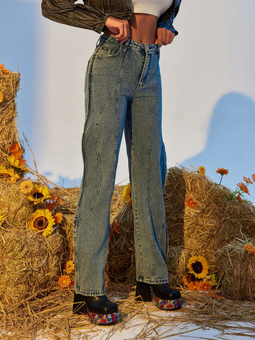 Eleanore Wave Denim Pants Eleanore Wave Denim Pants