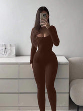 Elegant Casual Solid Black Long Sleeve Jumpsuit, V-Neck