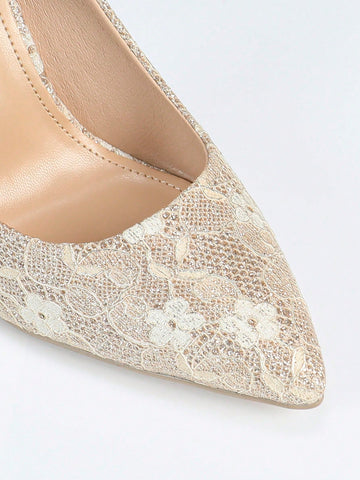 Elegant Women's Lace High Heel Shoes, Sexy Pointed Toe Thin Heels. Wedding Shoes Elegant Women's Lace High Heel Shoes, Sexy Pointed Toe Thin Heels. Wedding Shoes