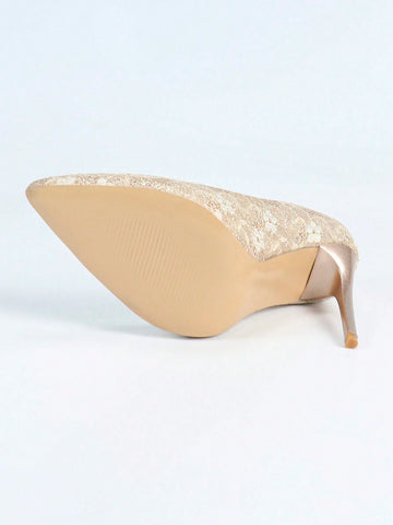Elegant Women's Lace High Heel Shoes, Sexy Pointed Toe Thin Heels. Wedding Shoes Elegant Women's Lace High Heel Shoes, Sexy Pointed Toe Thin Heels. Wedding Shoes