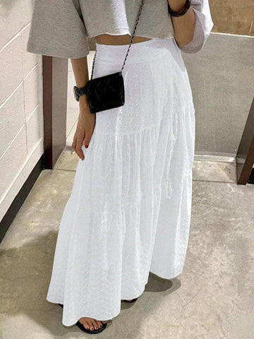 Embroidered Skirt With Ruffled Hem Embroidered Skirt With Ruffled Hem