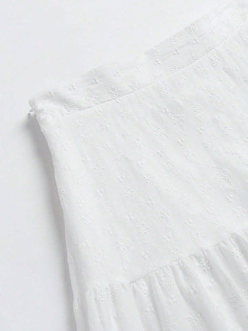 Embroidered Skirt With Ruffled Hem Embroidered Skirt With Ruffled Hem