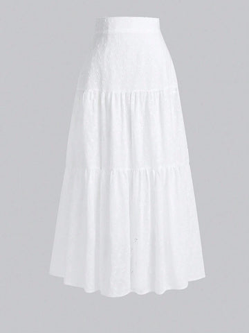 Embroidered Skirt With Ruffled Hem Embroidered Skirt With Ruffled Hem