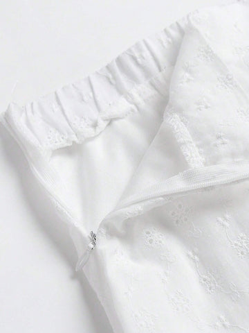 Embroidered Skirt With Ruffled Hem Embroidered Skirt With Ruffled Hem