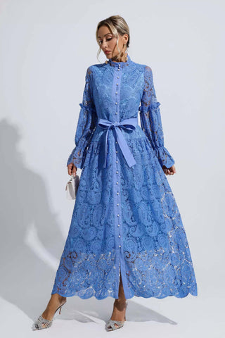 Esmeralda Blue Lace Floral Cutout Maxi Dress Esmeralda Blue Lace Floral Cutout Maxi Dress