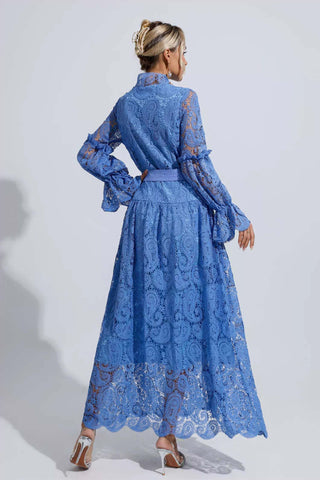 Esmeralda Blue Lace Floral Cutout Maxi Dress Esmeralda Blue Lace Floral Cutout Maxi Dress