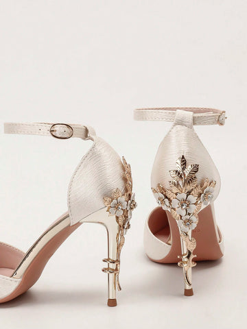 European Style Luxury Sexy Women Shoes, Fashion Metal Floral Thin High Heel Wedding Shoes European Style Luxury Sexy Women Shoes, Fashion Metal Floral Thin High Heel Wedding Shoes