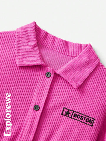 Explorewe 1pc Girl Toddler Urban Casual Style Long Sleeve Corduroy Jumpsuit, Comfortable Romper Suitable For Outdoor, Sports, Casual Daily, Party, School And Other Occasions Explorewe 1pc Girl Toddler Urban Casual Style Long Sleeve Corduroy Jumpsuit, Comfortable Romper Suitable For Outdoor, Sports, Casual Daily, Party, School And Other Occasions