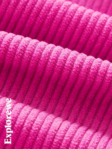 Explorewe 1pc Girl Toddler Urban Casual Style Long Sleeve Corduroy Jumpsuit, Comfortable Romper Suitable For Outdoor, Sports, Casual Daily, Party, School And Other Occasions Explorewe 1pc Girl Toddler Urban Casual Style Long Sleeve Corduroy Jumpsuit, Comfortable Romper Suitable For Outdoor, Sports, Casual Daily, Party, School And Other Occasions