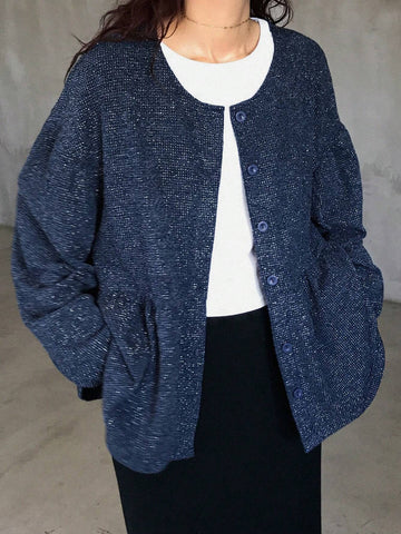 FRIFUL Women's Casual Glitter Ruffled Hem Blouse, Spring & Fall FRIFUL Women's Casual Glitter Ruffled Hem Blouse, Spring & Fall