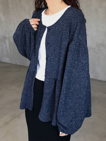 FRIFUL Women's Casual Glitter Ruffled Hem Blouse, Spring & Fall FRIFUL Women's Casual Glitter Ruffled Hem Blouse, Spring & Fall