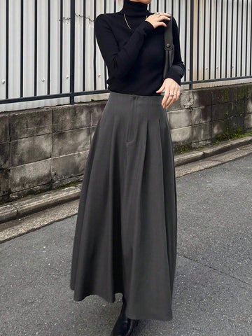 FRIFUL Women's Color Block Ruched Waist Maxi Casual/Work Skirt FRIFUL Women's Color Block Ruched Waist Maxi Casual/Work Skirt
