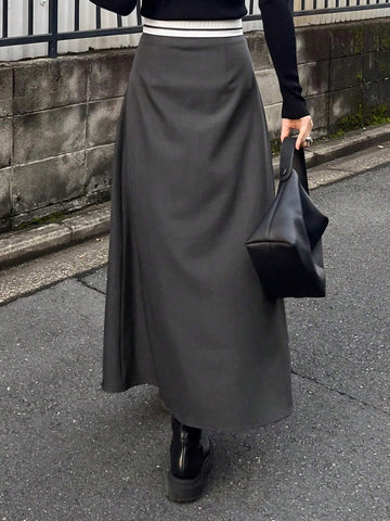 FRIFUL Women's Color Block Ruched Waist Maxi Casual/Work Skirt FRIFUL Women's Color Block Ruched Waist Maxi Casual/Work Skirt