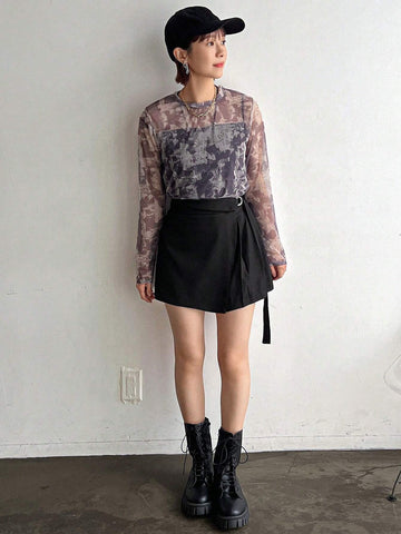 FRIFUL Women's Fashionable Simple A-Line Solid Color Versatile Shorts FRIFUL Women's Fashionable Simple A-Line Solid Color Versatile Shorts