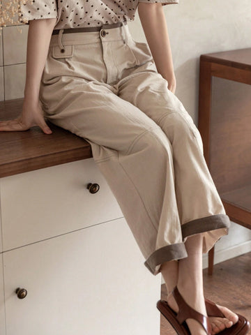 FRIFUL Women's Loose Solid Color Casual Pants For Spring And Summer FRIFUL Women's Loose Solid Color Casual Pants For Spring And Summer