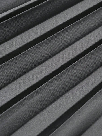 FRIFUL Women's Solid Color Pleated Elastic Waist Long Casual Commute Skirt FRIFUL Women's Solid Color Pleated Elastic Waist Long Casual Commute Skirt