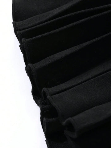 FRIFUL Women's Solid Color Pleated Maxi Length Casual Commuter Skirt FRIFUL Women's Solid Color Pleated Maxi Length Casual Commuter Skirt