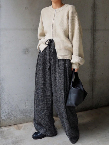 FRIFUL Women's Tie Waist Pockets Loose Wide Leg Casual Pants FRIFUL Women's Tie Waist Pockets Loose Wide Leg Casual Pants