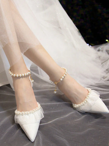 Fairy Style High Heel Shoes, Ideal With Dress, Women Versatile Low Heel Pointed Toe Pumps Fairy Style High Heel Shoes, Ideal With Dress, Women Versatile Low Heel Pointed Toe Pumps