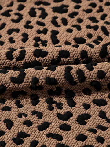 Fiyote Khaki Leopard Print V-Neck Sleeveless Mini Dress Fiyote Khaki Leopard Print V-Neck Sleeveless Mini Dress