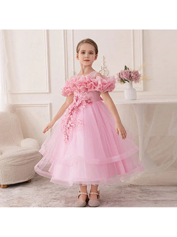 Flower Girl/Bridesmaid Dress, Elegant For Girls Princess Wedding Party Birthday Ballet Performance Flower Girl/Bridesmaid Dress, Elegant For Girls Princess Wedding Party Birthday Ballet Performance